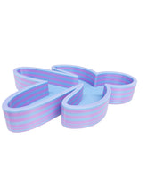 Load image into Gallery viewer, A 3D-printed human shaped sandtray with alternating blue and pink stripes.