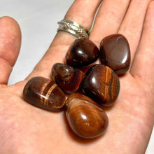 Load image into Gallery viewer, Red Tiger Eye Tumbled Pocket Stone