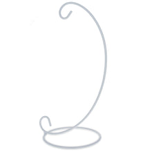 Load image into Gallery viewer, White Metal Round Base Ornament Stand Display Holder 9 Inches