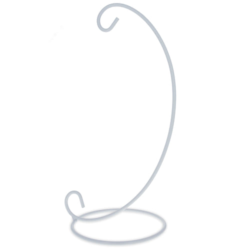 White Metal Round Base Ornament Stand Display Holder 9 Inches