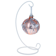 Load image into Gallery viewer, White Metal Round Base Ornament Stand Display Holder 9 Inches