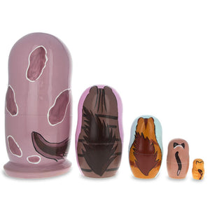 Nesting Dolls Set of 5: Sad Cat & Friends
