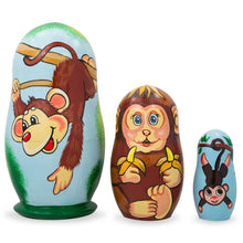 Load image into Gallery viewer, Nesting Dolls:  Set of 3 Smiling Monkeys
