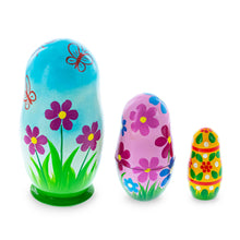 Load image into Gallery viewer, Set of 3 Nesting Dolls Bunnies and Easter Eggs
