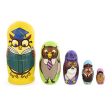 Load image into Gallery viewer, Nesting Dolls:  5 Owls Professors