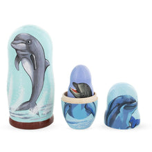 Load image into Gallery viewer, Nesting Dolls:  Set of 5 Dolphins