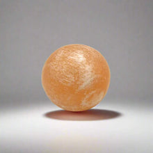 Load image into Gallery viewer, Peach Selenite Pocket Stone - Sphere Shaped