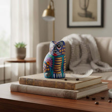Load image into Gallery viewer, Alebrije Cat Figurine | Hand-Painted Mexican Folk Art