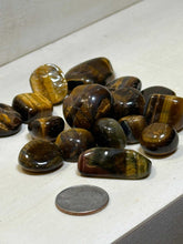 Load image into Gallery viewer, Tiger Eye Tumbled Pebble Stones