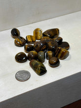 Load image into Gallery viewer, Tiger Eye Tumbled Pebble Stones