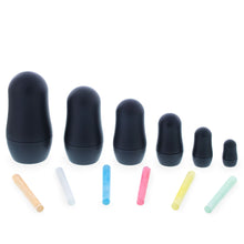 Load image into Gallery viewer, Nesting Doll Set of 6: Chalkboard Plastic with Color Chalks included