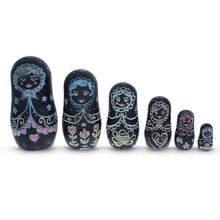 Load image into Gallery viewer, Nesting Doll Set of 6: Chalkboard Plastic with Color Chalks included
