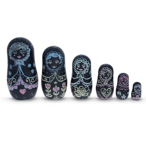Nesting Doll Set of 6: Chalkboard Plastic with Color Chalks included
