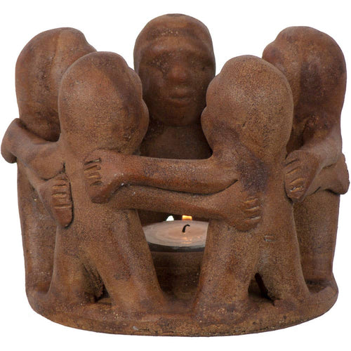 Terra Cotta T-light Holder Circle of Friends