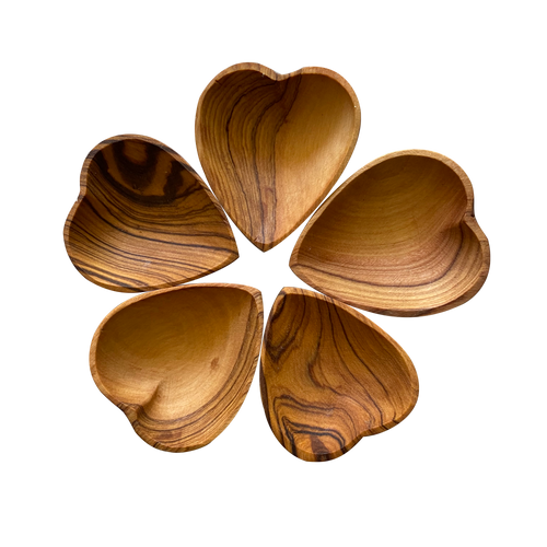 Olive Wood Heart Bowls
