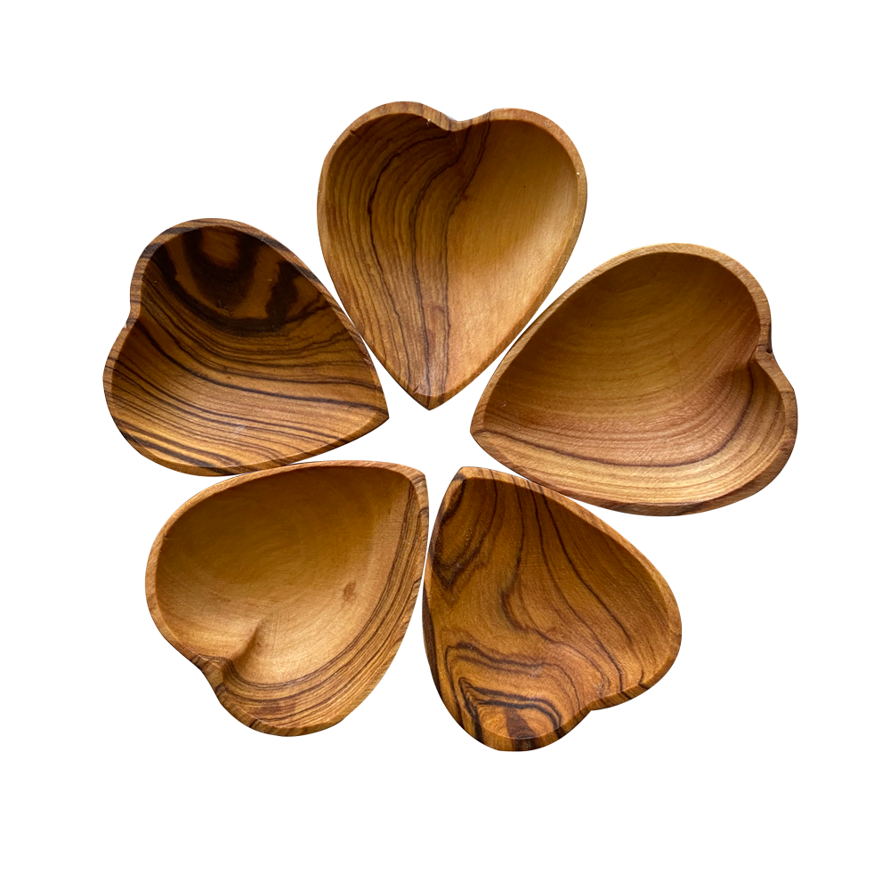 Olive Wood Heart Bowls