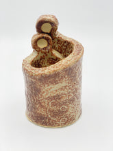 Load image into Gallery viewer, Brown and white glaze, textured, Circle people figure, Marshall's Miniatures
