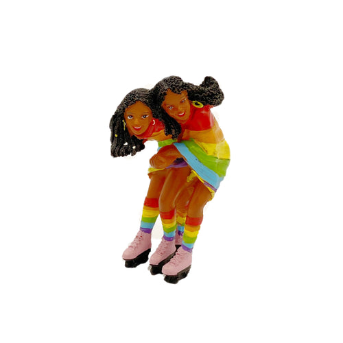 Pride people roller skating