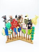 Load image into Gallery viewer, Finger puppets of animals and creatures found at home
